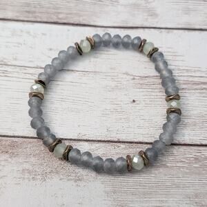 Vintage Stretch Bracelet - Dusky Blue Tones